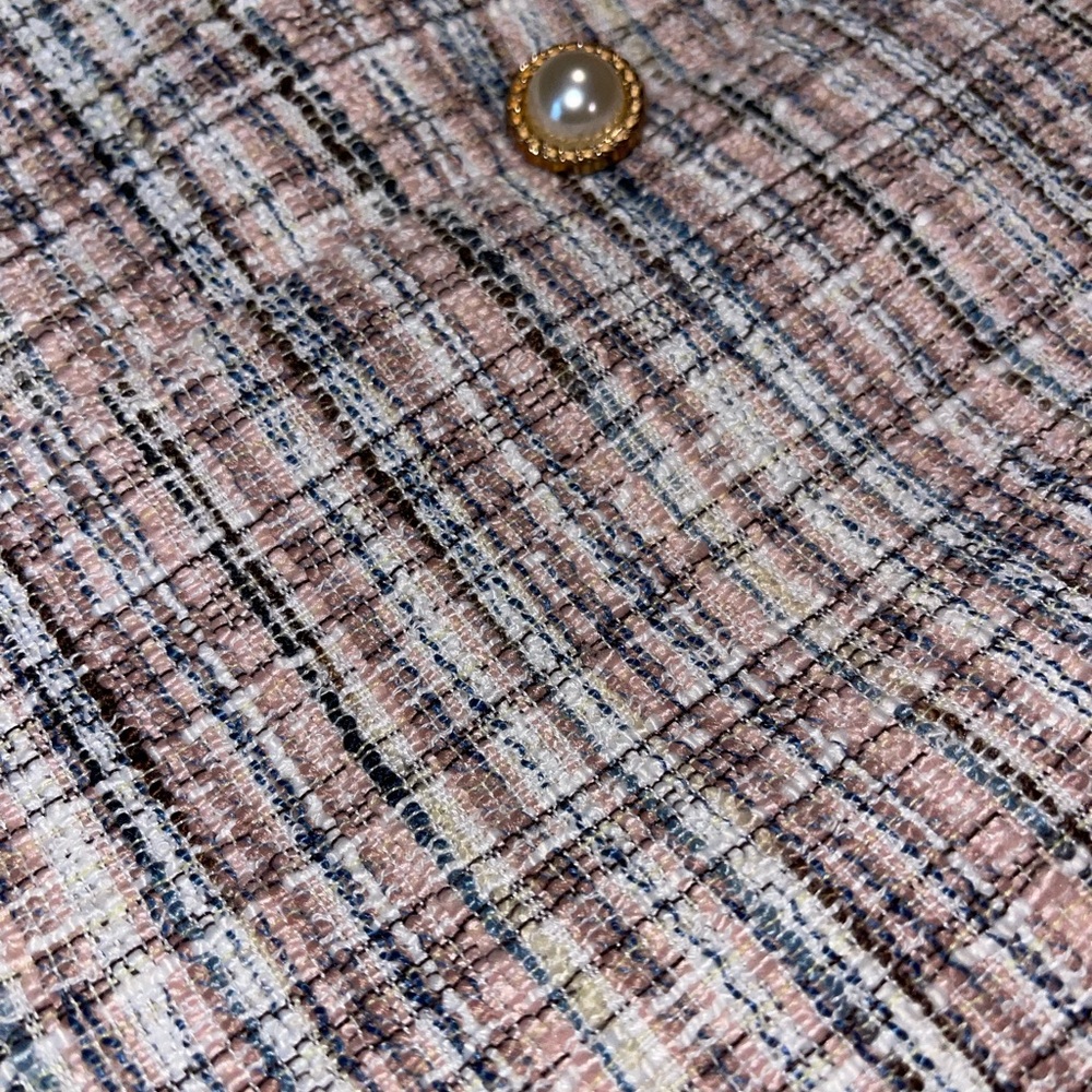 Pink tweed button detail skirt - Picture 3 of 4